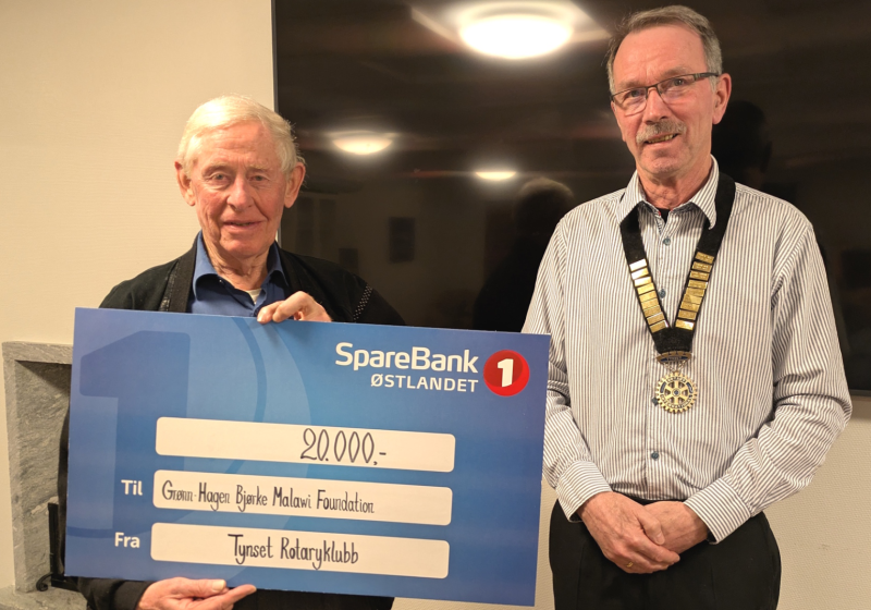 Utdeling av penger til Ola G. og Malawi